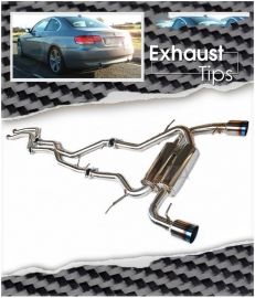 BMW E92 E93 335i  Exhaust System for Titanium Tips Stainless Cat Back Dual