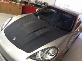 Porsche Panamera Hood in Steel or Carbon Fiber