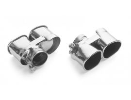 TUBI STYLE EXHAUST SYSTEMS-PORSCHE CAYENNE 911 TURBO & TURBO S 997.1 4 POLISHED SQUARED END TIPS KIT